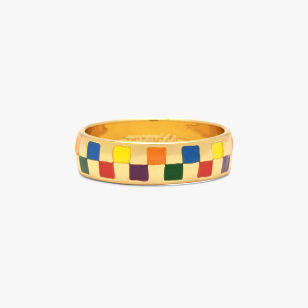 pura vida Rainbow Checkerboard Ring
