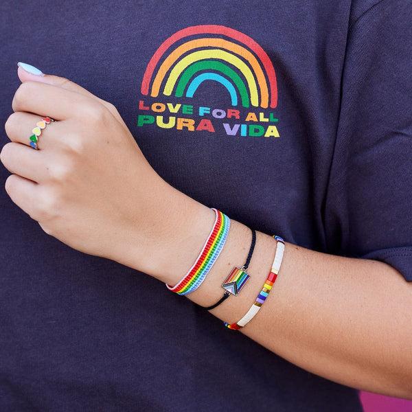 Pura Vida Rainbow Heart Band Ring