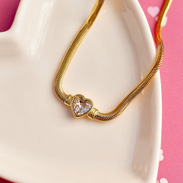 Pura Vida Rhinestone Heart Choker