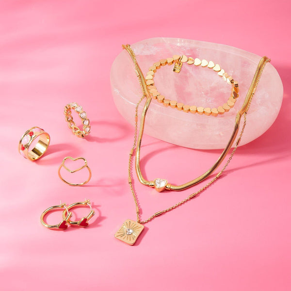 Pura Vida Rhinestone Heart Choker