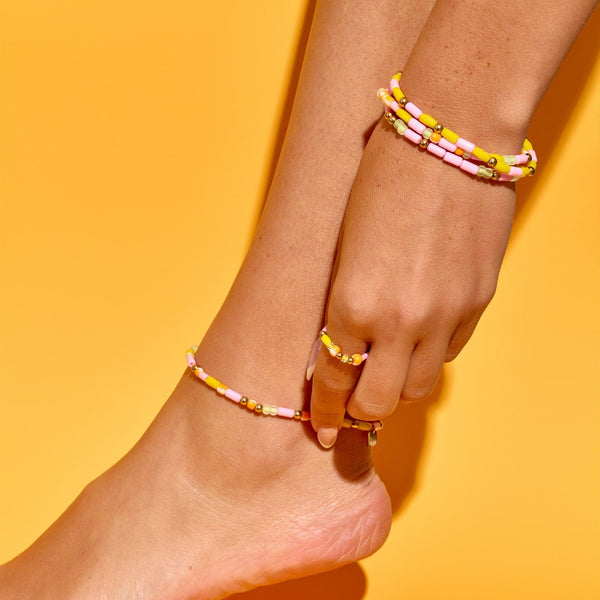 Pura Vida Sarita Mixed Seed Bead Stretch Anklet