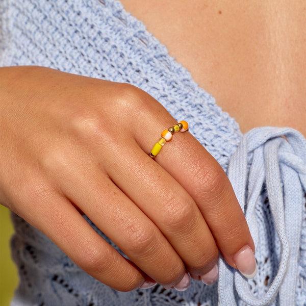 Pura Vida Sarita Mixed Seed Bead Stretch Ring