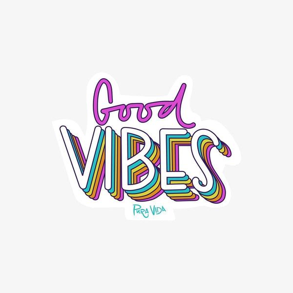 pura vida Script Good Vibes Sticker