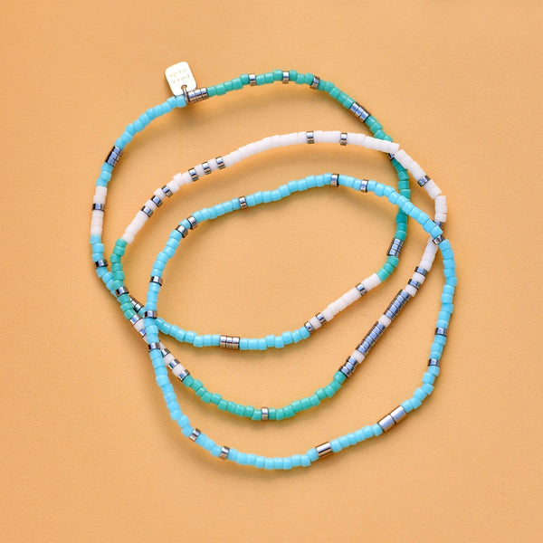 Pura Vida Seafoam Dream Stretch Bracelet Set Of 3