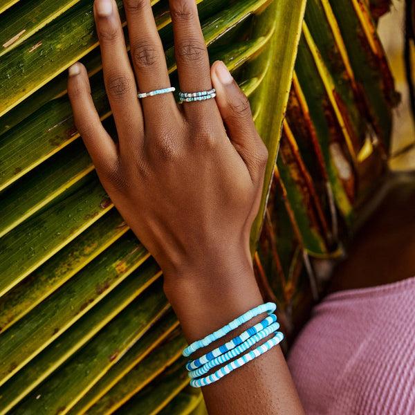 Pura Vida Seafoam Dream Stretch Ring Set Of 3