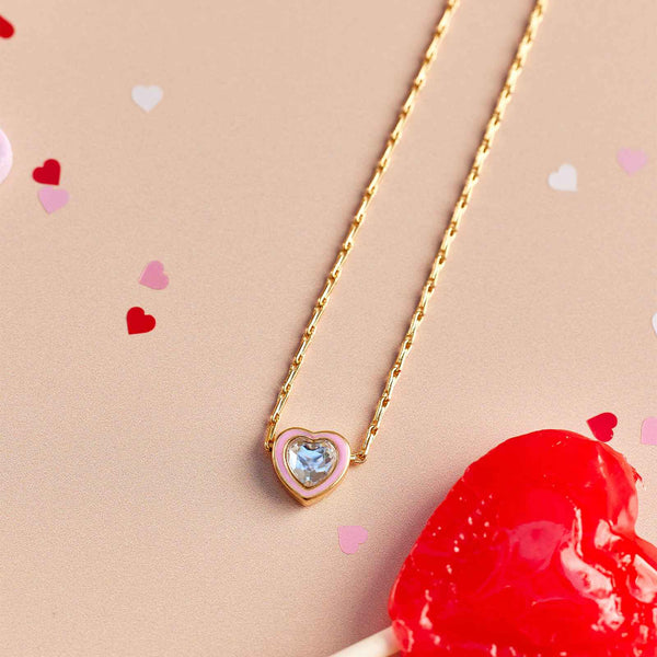 Pura Vida Stone & Enamel Heart Pendant Necklace