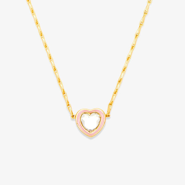 pura vida Stone & Enamel Heart Pendant Necklace