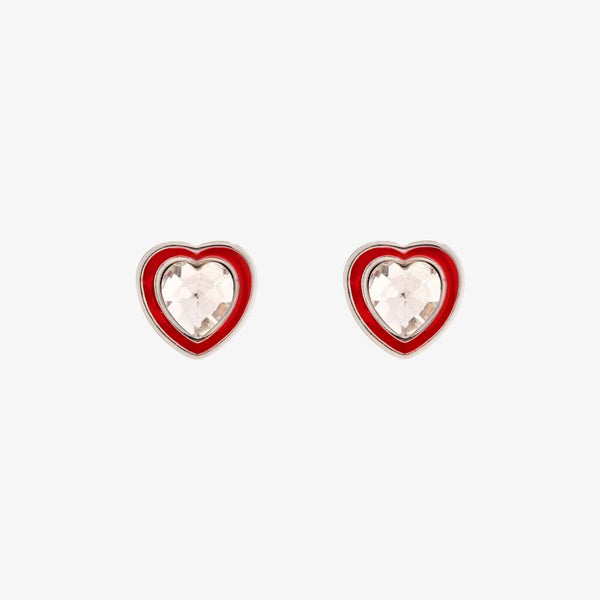 pura vida Stone & Enamel Heart Stud Earrings