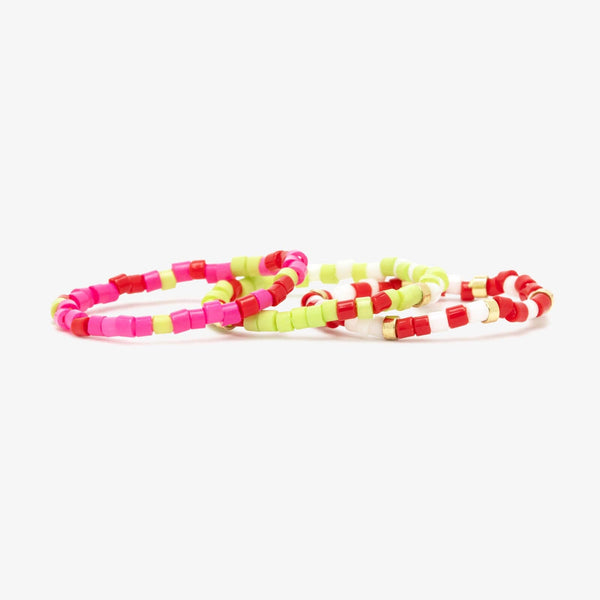 Pura Vida Strawberry Fields Stretch Ring Set Of 3