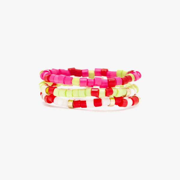 pura vida Strawberry Fields Stretch Ring Set of 3