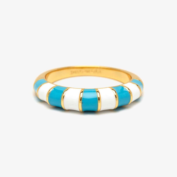 pura vida Striped Enamel Gold Ring