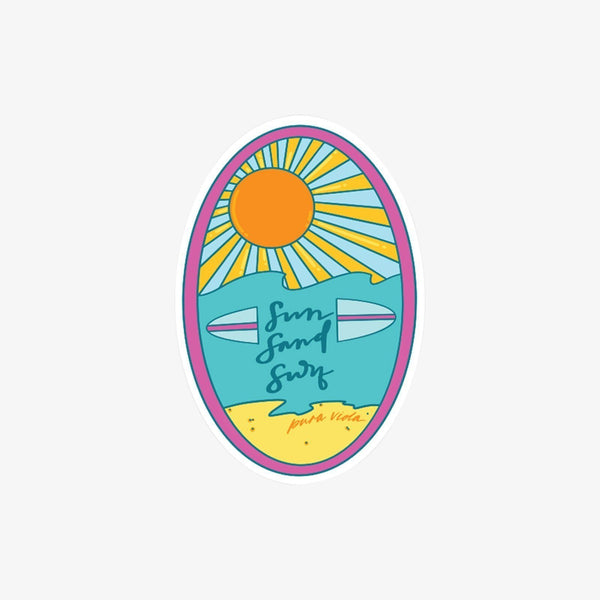 pura vida Sun Sand Surf Sticker