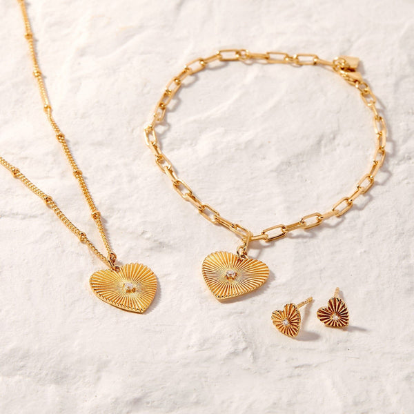 Pura Vida Sunburst Heart Necklace