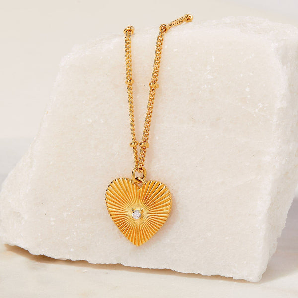 pura vida Sunburst Heart Necklace