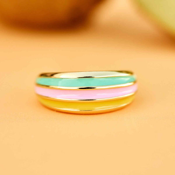 Pura Vida Sunset Striped Dome Ring