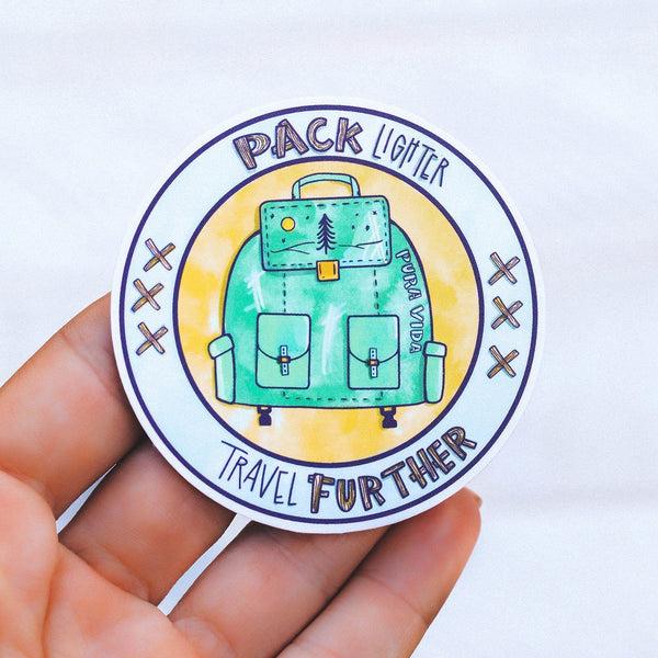 Pura Vida Travel Further Sticker