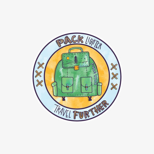pura vida Travel Further Sticker