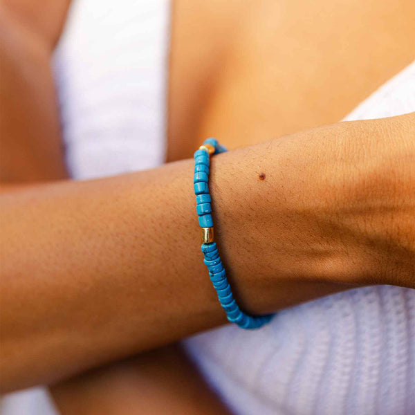 Pura Vida Turquoise Bead Stretch Bracelet