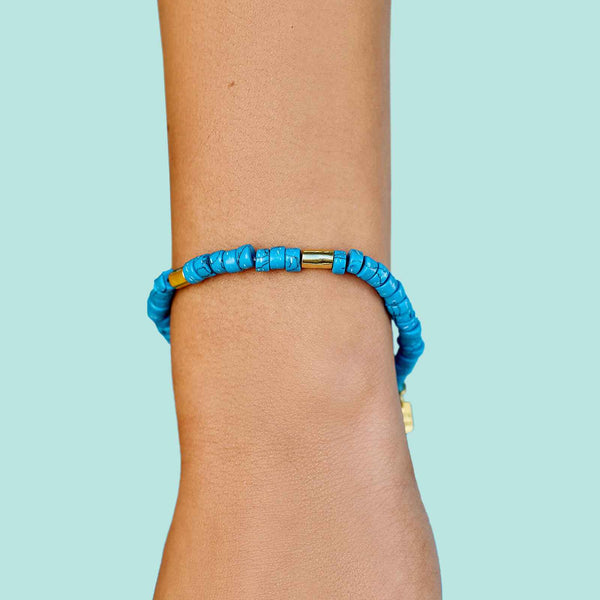 Pura Vida Turquoise Bead Stretch Bracelet