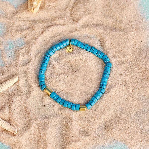 Pura Vida Turquoise Bead Stretch Bracelet