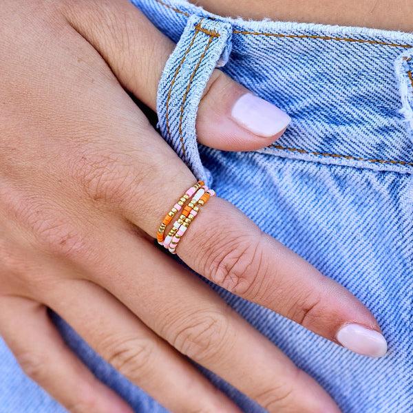 Pura Vida Warm Breeze Stretch Ring Set Of 3