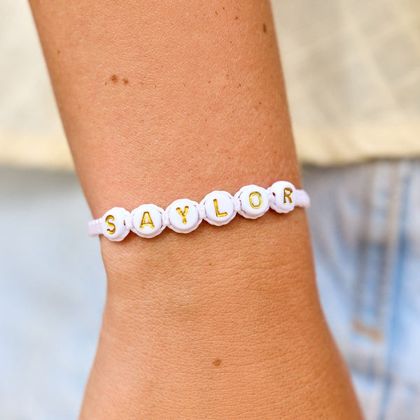 Pura Vida White Alphabet Bead Bracelet