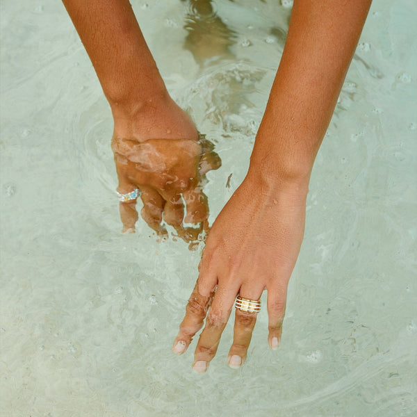 Pura Vida Wide Enamel Stripe Fidget Ring