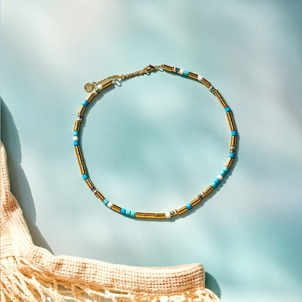 Pura Vida World Water Day Mixed Bead Choker