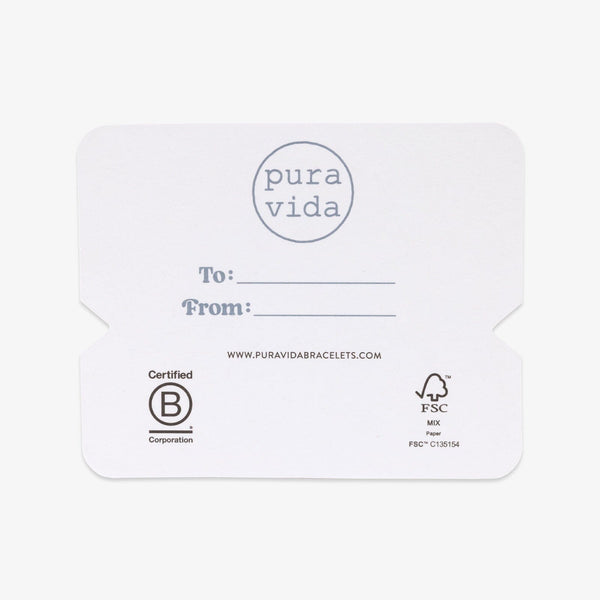 Pura Vida Write Your Own Bracelet Card