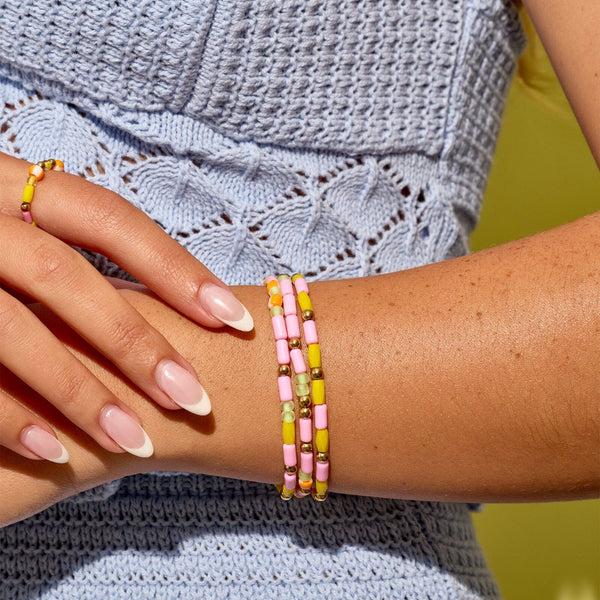 Pura Vida Sarita Mixed Seed Bead Stretch Bracelet Set Of 3