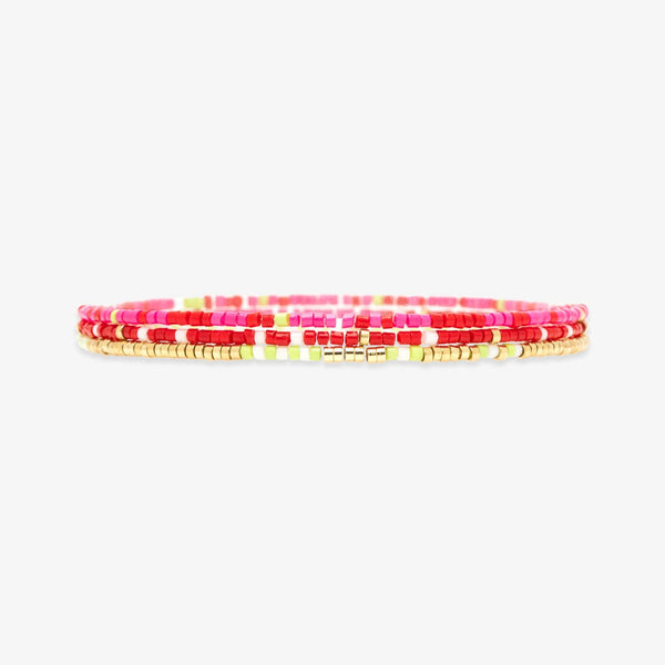 pura vida Strawberry Fields Stretch Bracelet Set of 3