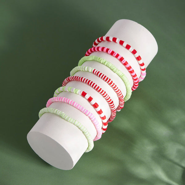 Pura Vida Strawberry Fields Stretch Bracelet Set Of 8