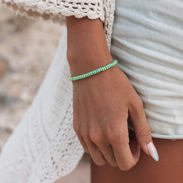 Pura Vida Sunbleached Aqua Seascape Stretch Bracelet