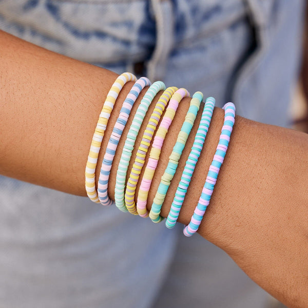 Pura Vida Vacation Vibes Bright Stretch Bracelet Set Of 8