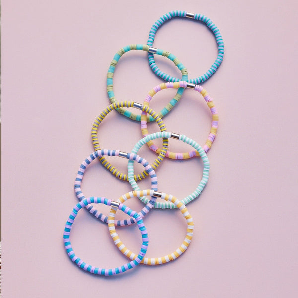 Pura Vida Vacation Vibes Bright Stretch Bracelet Set Of 8