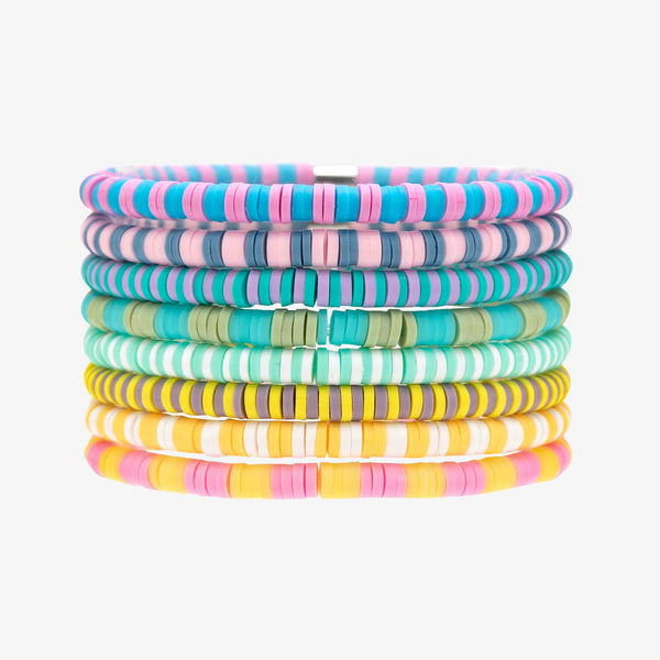 pura vida Vacation Vibes Bright Stretch Bracelet Set of 8