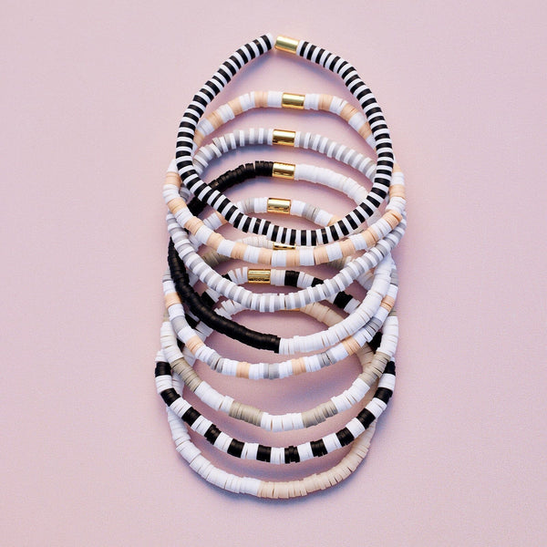 Pura Vida Vacation Vibes Neutral Stretch Bracelet Set Of 8