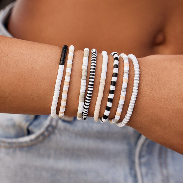 Pura Vida Vacation Vibes Neutral Stretch Bracelet Set Of 8