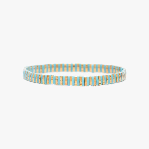 pura vida World Water Day Tile Bead Stretch Bracelet