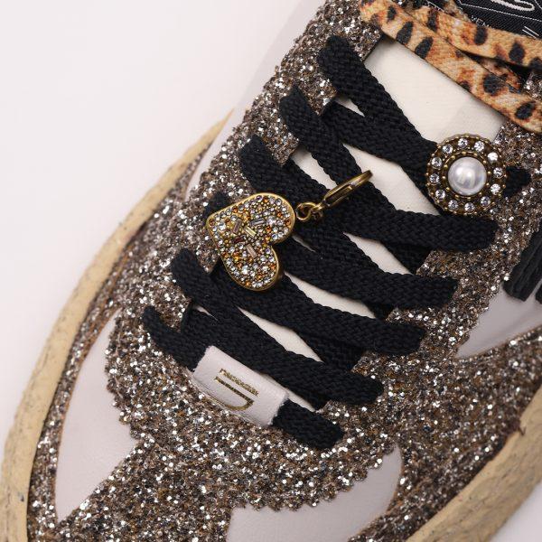 Puraai CHARM HEART MULTICOLOR STONES Heart Charm Old Gold With Multicolors Stones