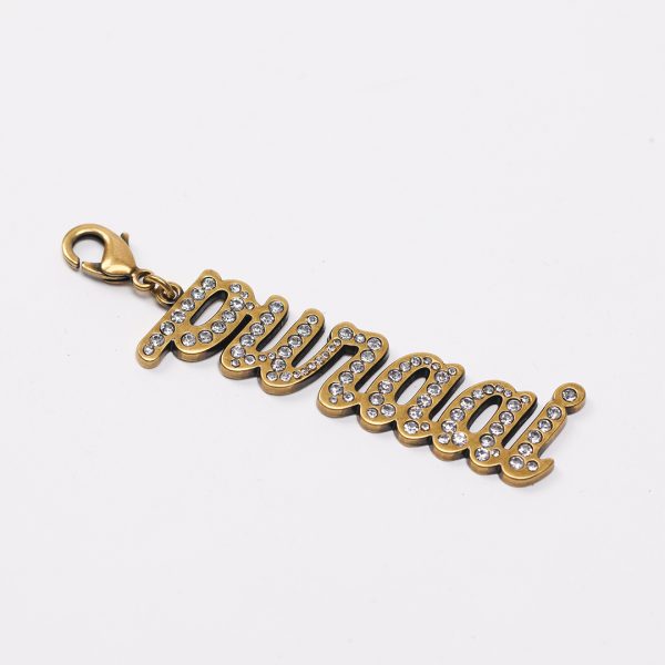 Puraai CHARM PURAAI STONES “PURAAI” Charm Old Gold With Diamond Stones