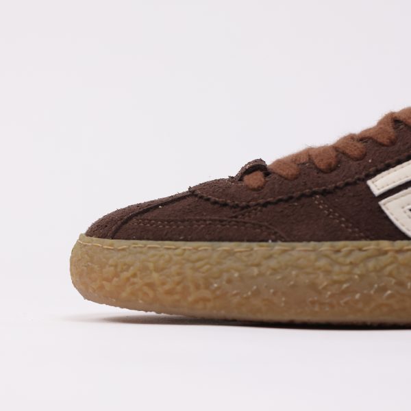 Puraai COCOA Hairy Microsuede Dark Brown Logo White And Detail Black.Outsole Honey Double Lace Brown And White. Vintage Finishing.COCOA