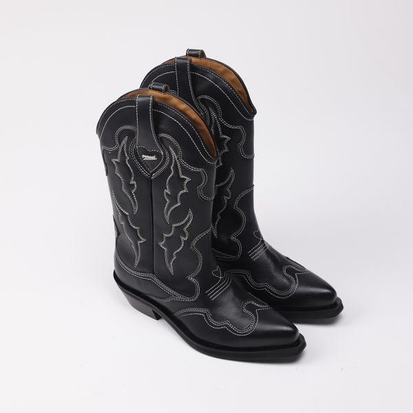 Puraai FRISONE Vegan Leather Black With Embroidery Outsole Black.FRISONE