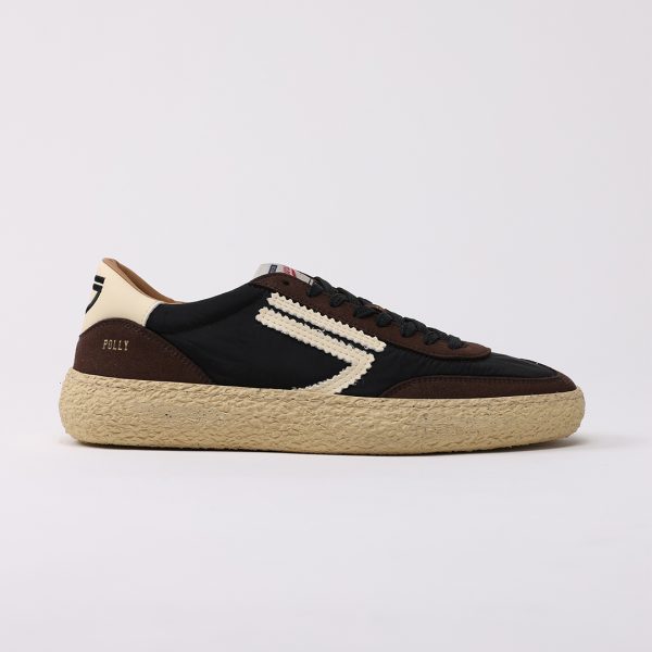 puraai FUDGE Nylon black microsuede brown logo and detail cream.Outsole vanilla and lace blackFUDGE