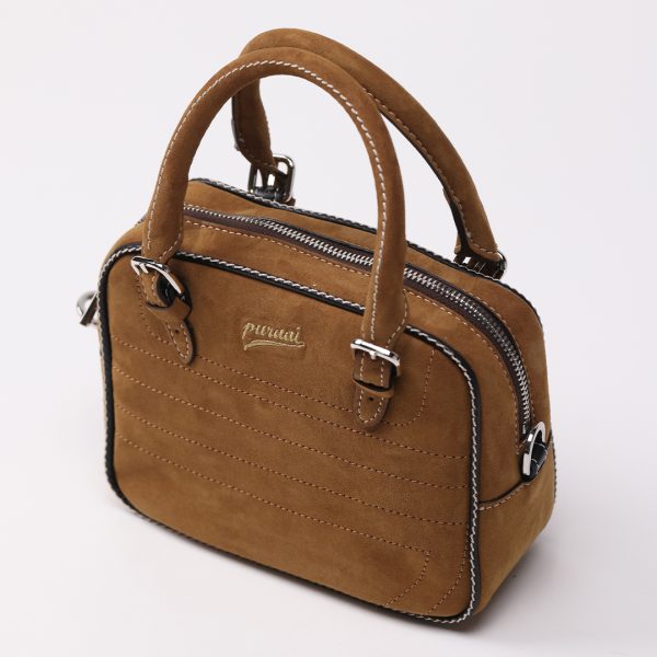 Puraai HONEY Vegan Microsuede Brown With Adjustable Shoulder Belt. HONEY
