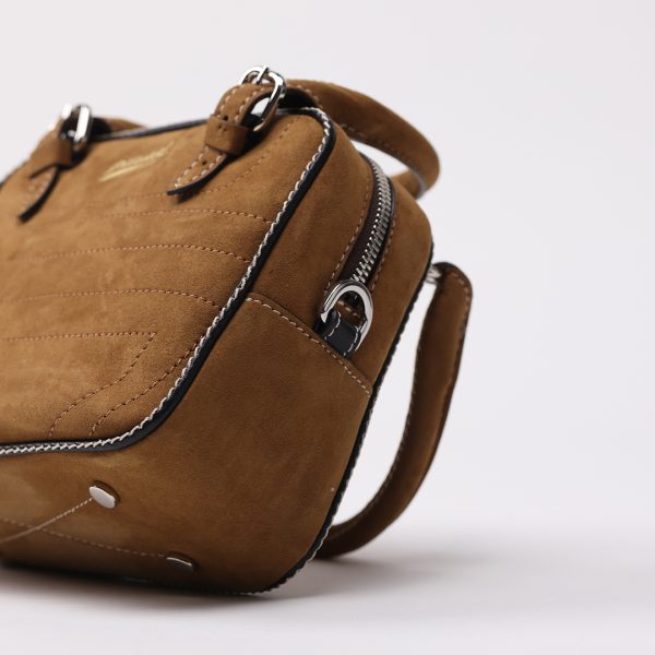 Puraai HONEY Vegan Microsuede Brown With Adjustable Shoulder Belt. HONEY