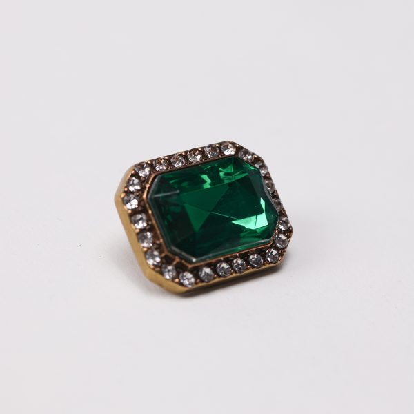 Puraai LACE STOPPER STONES GREEN Lace Stoppers Old Gold With Emerald Stones