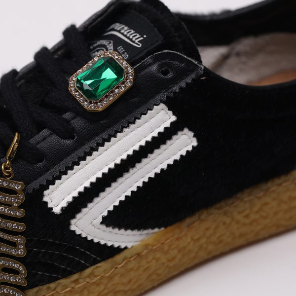 Puraai LACE STOPPER STONES GREEN Lace Stoppers Old Gold With Emerald Stones