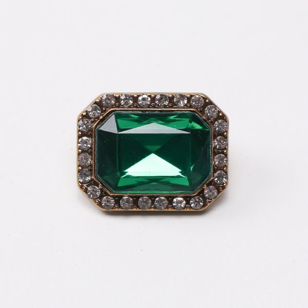 puraai LACE STOPPER STONES GREEN Lace stoppers old gold with emerald stones