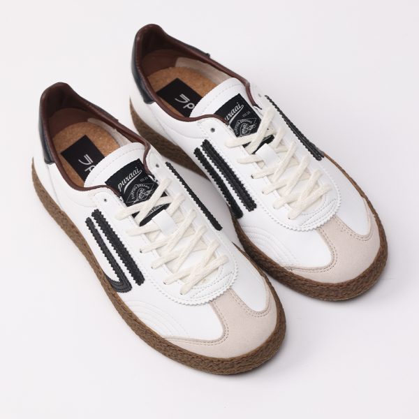 Puraai MILK Vegan Leather White Logo And Detail Black. Outsole Choccolate And Lacewhite. MILK